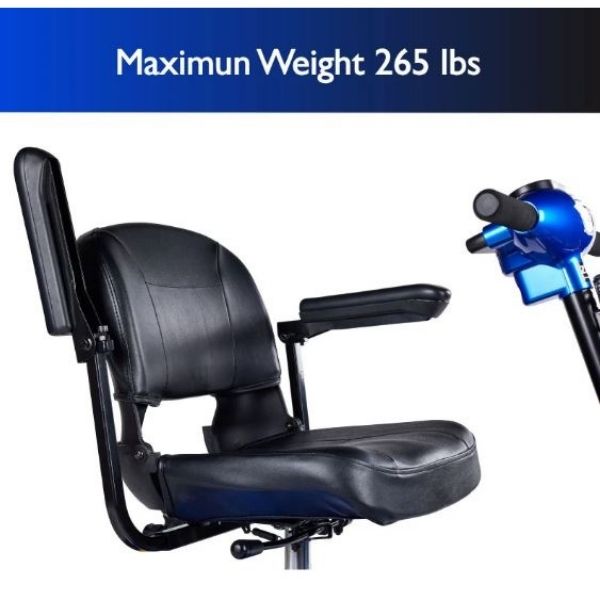 Zip'r Xtra 3-Wheel Travel Mobility Scooter Armrest View