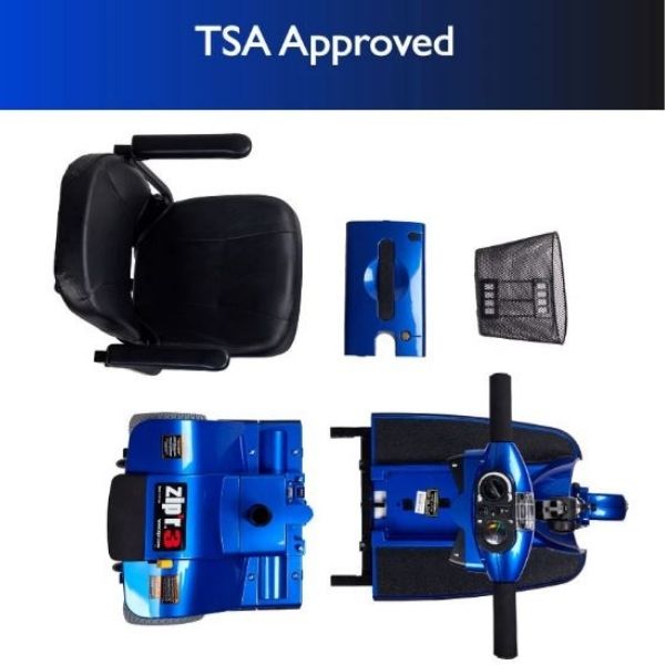 Zip'r Xtra 3-Wheel Travel Mobility Scooter Disassemble View