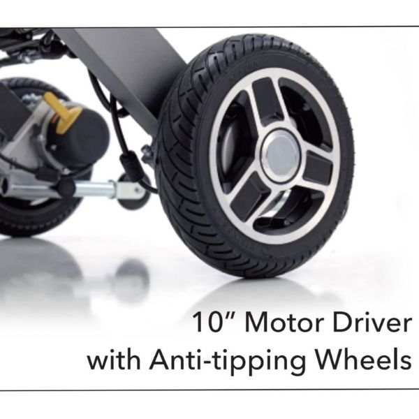 iLiving ILG-255 Folding Power Wheelchair Rear Wheels View